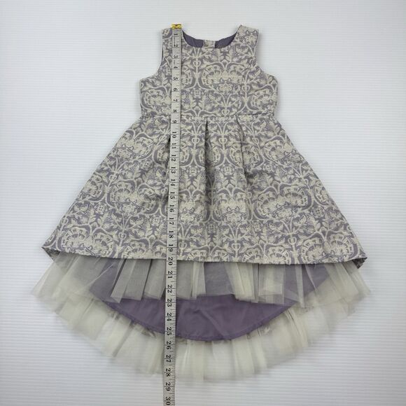 Genuine Kids OshKosh 3T Brocade Party Dress Purple Silver Tulle Lined Formal - Picture 10 of 10